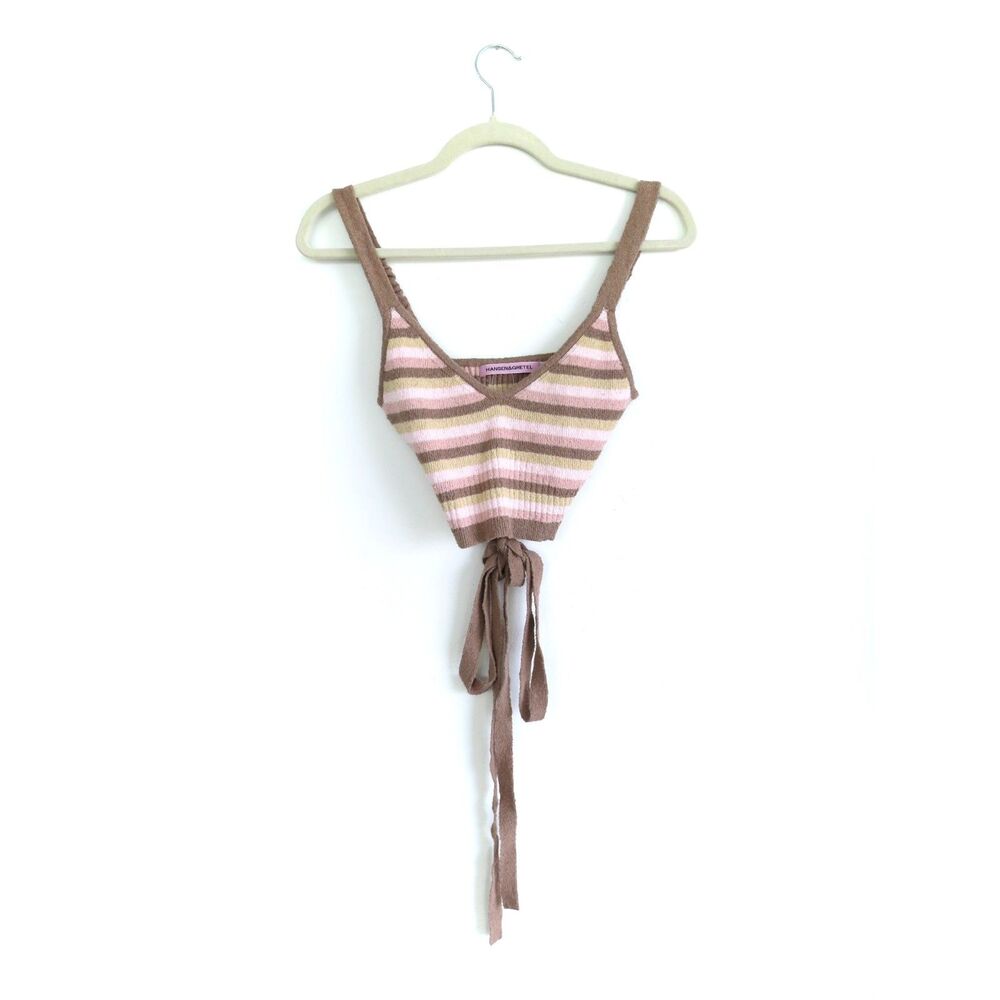 Hansen & Gretel Pastel Striped Knit Crop Tank